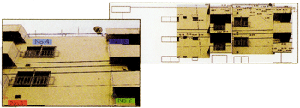 建物下から撮影した画像でも立面図を作成することが可能。